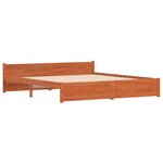 vidaXL Cadre de lit Marron cire 200 x 200 cm Bois massif en pin