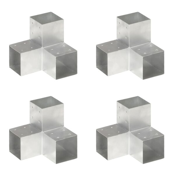 vidaXL Connecteurs de poteau 4Pièces Forme en Y Métal galvanisé 101x101mm