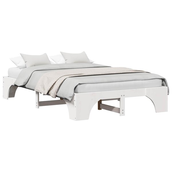 vidaXL Cadre de lit Blanc 120 x 190 cm Pin massif