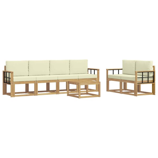 vidaXL Ensemble de canapés d'extérieur 7 pc Blanc et crème