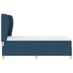 vidaXL Lit à ressorts avec matelas gris foncé 90x190 cm Bleu tissu