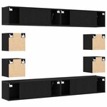 vidaXL Set de 6 Meubles TV - Muraux  Bois d'Oak Noir