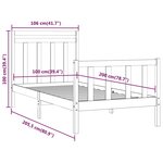 vidaXL Cadre de lit Bois de pin massif 100x200 cm