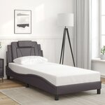 vidaXL Cadre de lit sans matelas gris 90x190 cm similicuir