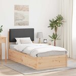 vidaXL Cadre de lit avec tête de lit rembourrée Gris foncé 80 x 200 cm