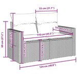 vidaXL Salon de jardin avec coussins 9 Pièces marron résine tressée
