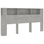 vidaXL Armoire de tête de lit Gris béton 200x18 5x104 5 cm