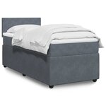 vidaXL Sommier à lattes de lit et matelas Gris foncé 90x200 cm Velours
