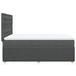 vidaXL Sommier à lattes de lit avec matelas Gris foncé 140x190cm Tissu