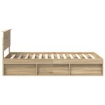 vidaXL Cadre de lit avec tête de lit Sonoma 100 x 200 cm Pin massif