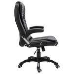 Chaise fauteuil siège de bureau informatique étude similicuir noir 02_0024044