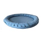 Tapis nid en lin couleur bleu