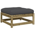 vidaXL Salon de jardin 3 Pièces avec coussins bois de pin imprégné