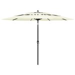 vidaXL Parasol de jardin à 3 niveaux avec mât en aluminium sable 3 m