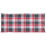 vidaXL Chaises de jardin lot de 6 et coussins carreaux rouge Bois teck
