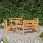 vidaXL Ensemble à manger de jardin 5Pièces Bois de teck massif