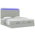 vidaXL Cadre de lit ottoman avec matelas gris clair 200x200 cm velours