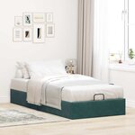 vidaXL Cadre de lit ottoman sans matelas vert foncé 90x200 cm velours