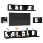 vidaXL Ensemble meuble TV 7 Pièces Chêne noir Bois d'ingénierie