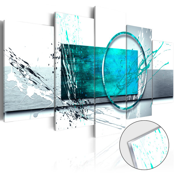 Tableau sur verre acrylique - turquoise expression [glass] l x h en cm 200x100
