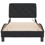 vidaXL Cadre de lit avec LED sans matelas noir 90x190 cm velours