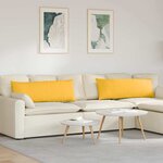 vidaXL Coussins de canapé 2 Pièces Jaune clair 120 x 40 cm