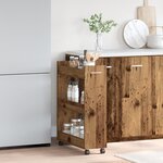 Cabinet roulant en bois ancien 60x22x79 cm en bois reconstitué