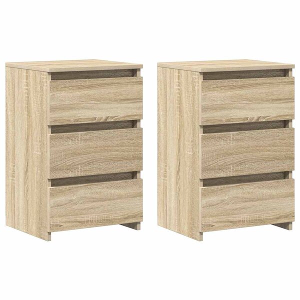vidaXL Tables de chevet 2 Pièces Chêne sonoma 40x35x62 5 cm Aggloméré