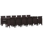 vidaXL Ensemble de salle à manger pour jardin 13 Pièces Marron