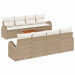 vidaXL Ensemble de canapé de jardin 9 Pièces Beige et crème polyrotin