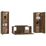 vidaXL Ensemble de meubles TV 3 Pièces Chêne fumé Bois d'ingénierie