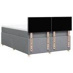 vidaXL Sommier à lattes de lit avec matelas Gris clair 160x200cm Tissu