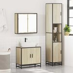 vidaXL Ensemble de meubles de salle de bain 3 Pièces chêne sonoma
