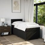 vidaXL Sommier à lattes de lit avec matelas Noir 100x200 cm Tissu