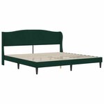 vidaXL Cadre de lit avec tête de lit Vert foncé 200 x 200 cm Velours