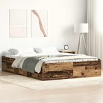vidaXL Cadre de lit sans matelas vieux bois 160x200 cm bois ingénierie