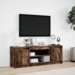 vidaXL Meuble TV avec LED chêne fumé 139 5x34x50 cm bois d'ingénierie