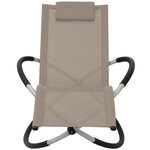 vidaXL Chaise longue géométrique d'extérieur Acier Taupe