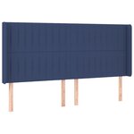 vidaXL Tête de lit avec oreilles Bleu 163x16x118/128 cm Tissu