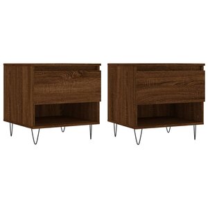 vidaXL Tables basses 2 Pièces chêne marron 50x46x50 cm bois d'ingénierie
