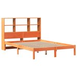 vidaXL Lit bibliothèque sans matelas cire marron 120x190cm pin massif