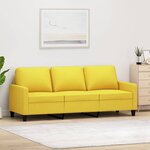 vidaXL Canapé à 3 places Jaune clair 180 cm Tissu