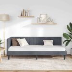 vidaXL Cadre de lit d'angle Gris foncé 80 cm x 200 cm Velours