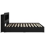 vidaXL Cadre de lit avec rangement Noir 200 x 200 cm Bois d'ingénierie