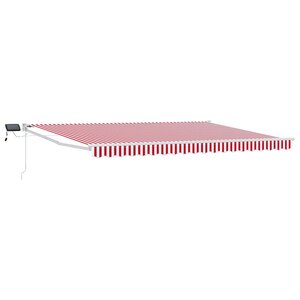 vidaXL Store rétractable manuel avec LEDs Rouge et Blanc 4 5 × 3 m