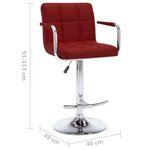 vidaXL Tabourets de bar lot de 2 rouge bordeaux similicuir