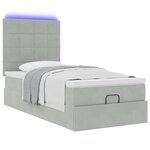 vidaXL Cadre de lit ottoman et matelas gris clair 100x200 cm velours