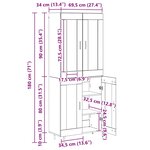 vidaXL Haut Armoire 2 Pièces Chêne artisanal Bois Aggloméré et Verre