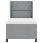 vidaXL Lit à ressorts avec matelas Gris clair 90 x 190 cm tissu