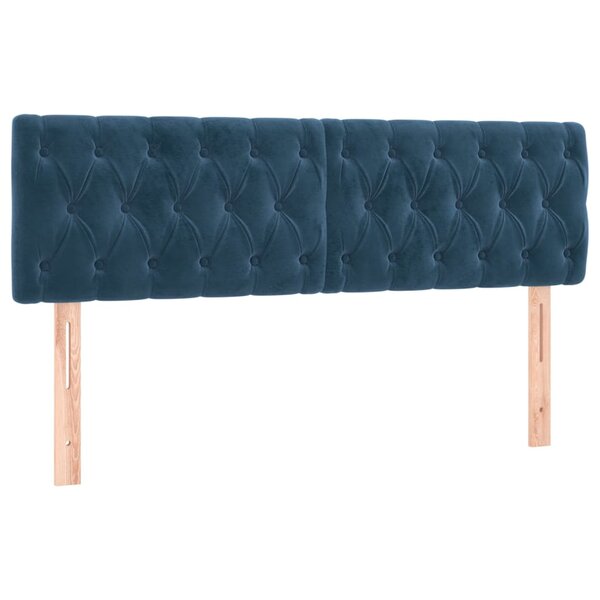 vidaXL Têtes de lit 2 Pièces Bleu foncé 72x7x78/88 cm Velours